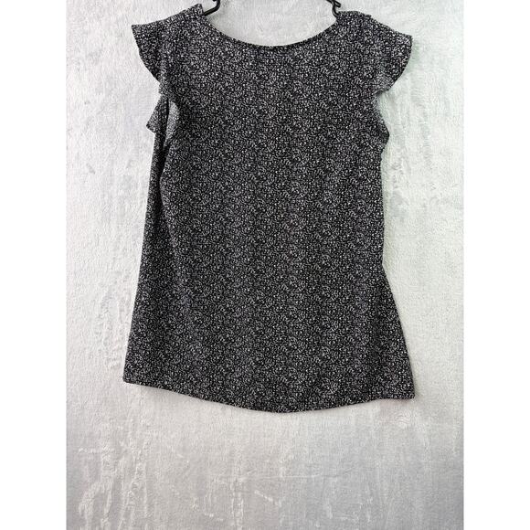 Express Ruffle Cut-Sleeve V-Neck Blouse – Snake Pattern – Size Small - Picture 4 of 6